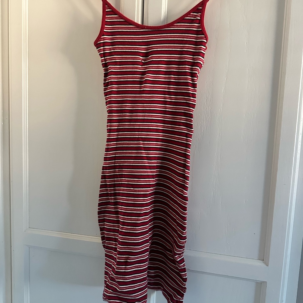 Brandy Melville Red and White Striped Dress